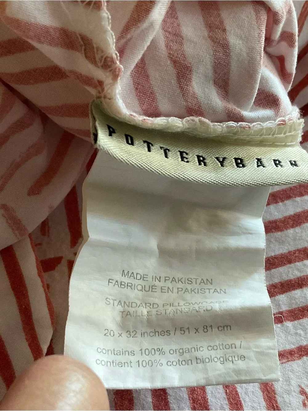 Pottery Barn 100% Organic Cotton Standard Pillowcase Lot of 4
